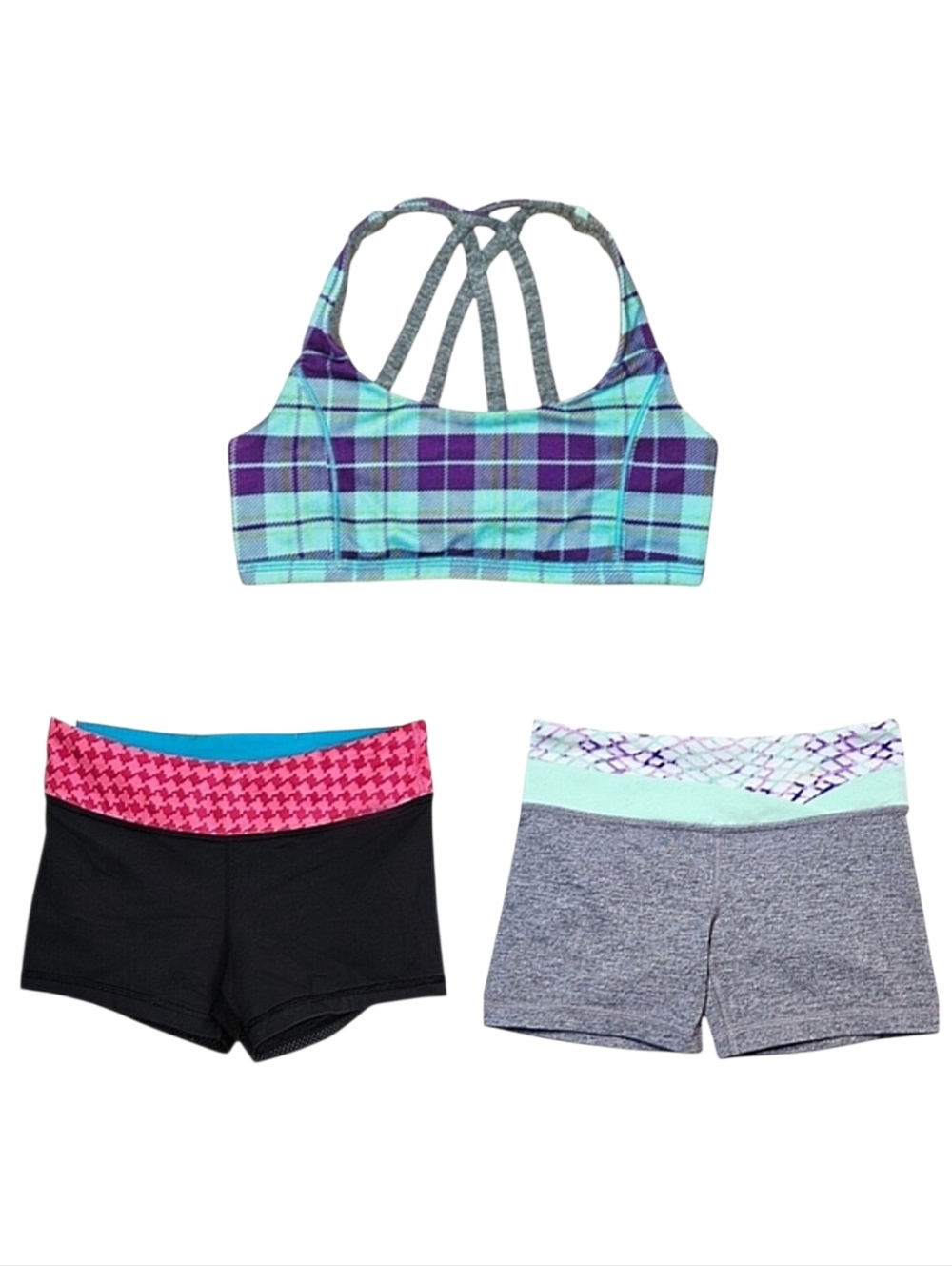 Ivivva By Lululemon Activewear Bundle Reversible Sports Bra Active Shorts 10